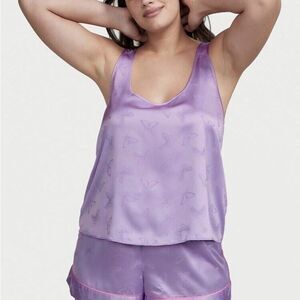 Victoria's Secret Purple Pajama Set Silky Sleepwear
